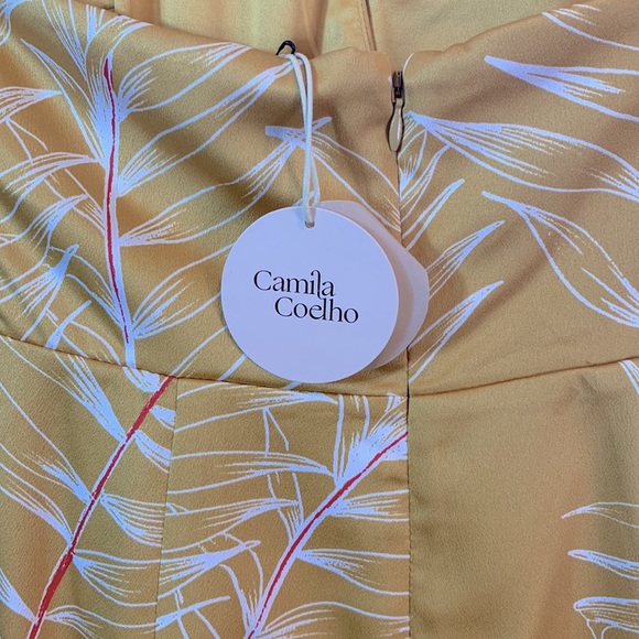 Camila Coelho Antonia Mini Dress in Gold Tropical Size S from REVOLVE Camila Coelho Antonia Mini Dress in Gold Tropical Size S from REVOLVE